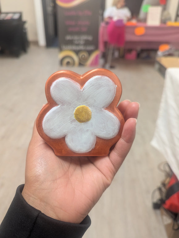 Copper Bloom Hand-Painted Ceramic Photo Holder